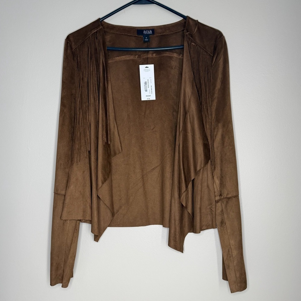 A New Approach Tan Suede Fringe Jacket
